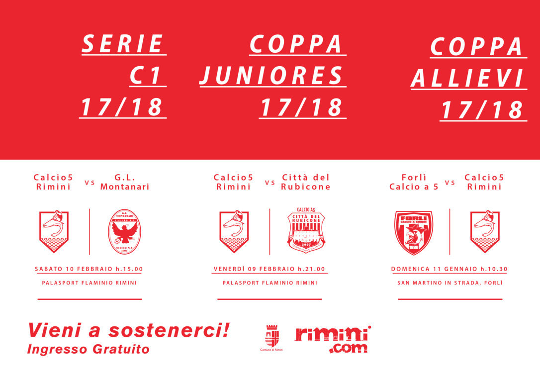 WEEKEND 9-10-11/02/2018: PARTITE DEL CALCIO A CINQUE RIMINI.COM