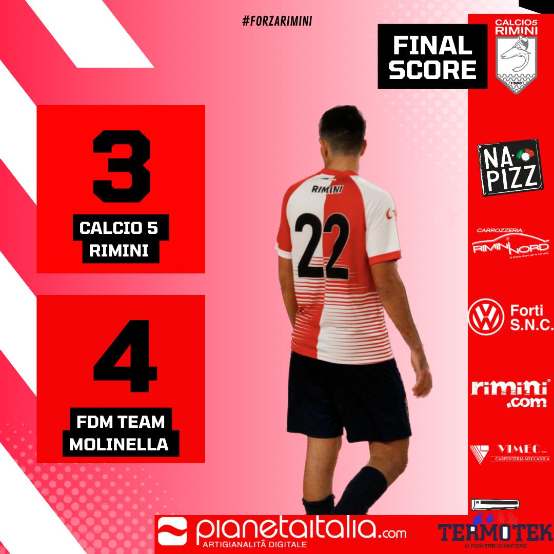 Al Rimini.com non basta un avvio col botto (3-4 col Molinella)