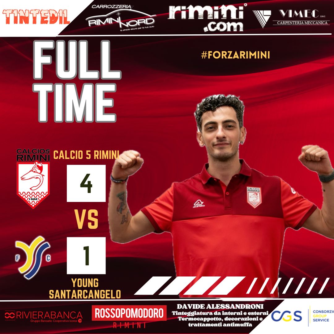 Il Rimini.com concede il bis (4-1 allo Young Santarcangelo)